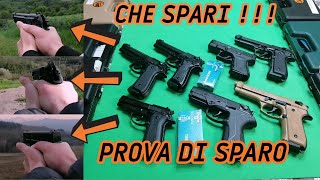 PROVE DI SPARO PISTOLA A SALVE BERETTA E GLOCK REPLICHE BRUNI E KIMAR [upl. by Iras]