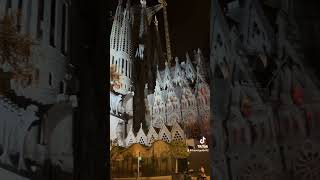 Sagrada Familia beautiful view at night😍 travel barcelona sagradafamília night view earth [upl. by Roybn]