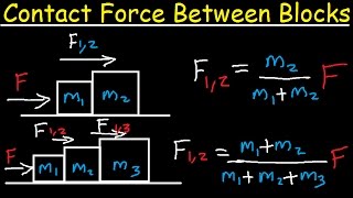 Contact Force Between Blocks With Kinetic Friction  Physics Problems amp Examples [upl. by Yffub]