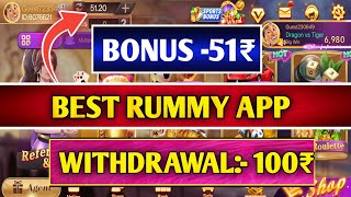 Bonus ₹51  New casino app with sine up Bonus  Teen Patti Real Cash Game  New Rummy App Today [upl. by Akirdnas546]