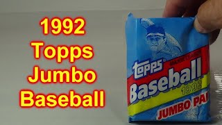 1992 Topps Jumbo Baseball Pack Opened [upl. by Asp]