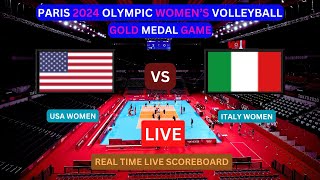 USA Vs Italy LIVE Score UPDATE Today Match 2024 Olympics Women’s Volleyball Gold Medal Game LIVE [upl. by Felicidad]