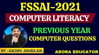 FSSAI Recruitment 2021  FSSAI Computer Literacy Previous Year Question Paper  FSSAI Classes [upl. by Oironoh]