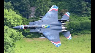 USAF Special Day in the Mach Loop with Special F15 Strike Eagle Low Level Wales 4K [upl. by Fairfax]