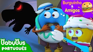 Será que Tem um Monstro no Escuro 😲  Aventuras Alimentares  Burguinho e Amigos  BabyBus [upl. by Airak]