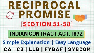 Reciprocal Promise  Section 5158  Indian Contract Act 1872  With Examples amp Notes  in Hindi [upl. by Puto]