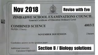 Zimsec Nov 2018 Combined Science Paper 2 Section B solutions [upl. by Ettesus]