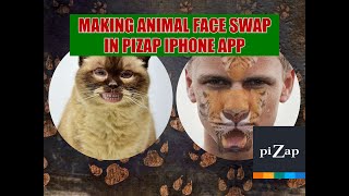 piZaps Quick Photo Editing TutorialMaking animal face swap in piZap [upl. by Yerdna]