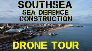 Southsea Sea Defence Construction Drone Tour [upl. by Anikehs]