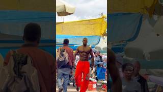 African bodybuilder in public reaction 😱😳 abba travel africa motivation love shorts [upl. by Irama]