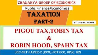 Taxation part2Pigovian tax Tobin tax Robin Hood tax amp Spahn tax by Gobind Rawat [upl. by Akienahs]