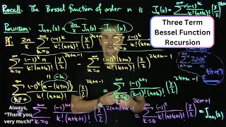 Recursion Relation for Bessel Functions [upl. by Robins]