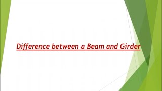 Difference between Beam and Girdercivil engineering basics [upl. by Henni]