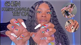 SHEIN 2 PRESS ON NAILS TRY ON  NAIL SHOP WHO [upl. by Revlis]