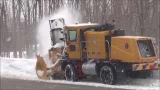 Worlds Largest Snow Blower Cuts Through Snowdrift [upl. by Landsman]