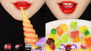 SUGAR ICING COOKIES ASMR FRUITS JELLY EATING SOUND ASMR EMOJI FOOD ASMR 🚜 [upl. by Nniuqal]