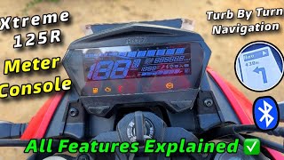 Hero Xtreme 125R Meter Console All Features Explained ✅ Blutooth Connectivity amp Navigation 🧐 [upl. by Lemhaj]