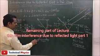 Thin Film Interference due to reflected light Lecture part 2 [upl. by Sanbo]