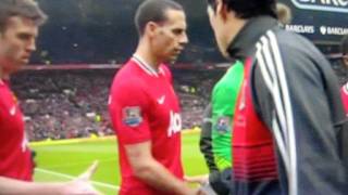 Man United vs Liverpool Patrice Evra And Luis Suarez Handshake [upl. by Atig]