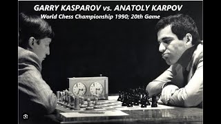 GARRY KASPAROV vs ANATOLY KARPOV  World Chess Championship 1990 20th Game Best Chess Game [upl. by Assirat749]