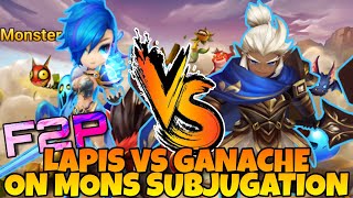 LAPIS VS GANACHE  DAMAGE COMPARISON ON MONSTER SUBJUGATION SUMMONERS WAR [upl. by Oderfodog]