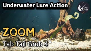 BassFishing Zoom 8 Tab Tail Grub 4quot  Underwater Lure Action [upl. by Akoyin]