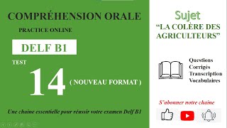 DELF B1  Compréhension oraleNouveau Format Test 14  LA COLÈRE DES AGRICULTEURS [upl. by Ladnar]