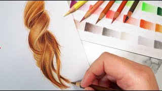 How to Draw Ginger Hair  Polychromos Colour Pencil Tutorial [upl. by Elawalo991]