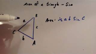 Area Triangles using Sine  Corbettmaths [upl. by Edlin]