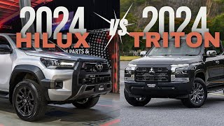 2024 Toyota Hilux Vs 2024 Mitsubishi Triton InDepth Comparison [upl. by Ecerehs533]