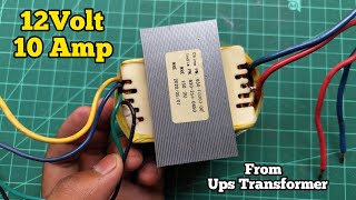 ups transformer ko 12 0 12 kaise banaye  How to get 12v from ups transformer  Power supply ups [upl. by Nerhtak998]