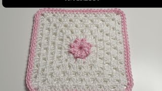 TUTORIALMATTONELLA GRANNY CON FIORE MARGHERITA [upl. by Leiahtan560]