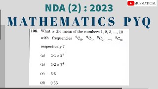 NDA 2  2023 MATHEMATICS PYQ [upl. by Emil]