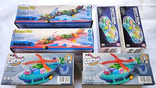 Unboxing Transparent Airplane Copter Gear LightGear Plane And Car Transparent [upl. by Gnolb462]