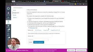 How to Upload a Google Doc to a Canvas Assignment [upl. by Sukram680]