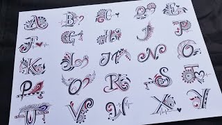 A2Z letters tattoo designs in mandala style  I did draw A2Z alphabet tattoo designs 😯 [upl. by Nnawtna]