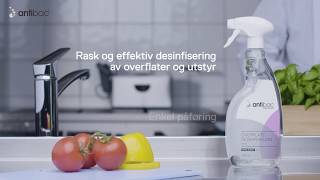 Trygg mat med Antibac Overflatedesinfeksjon spray [upl. by Nisay]