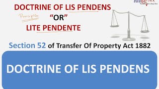 Doctrine of Lis Pendens I Sec 52 of Transfer of Property Act 1882 [upl. by Holder]