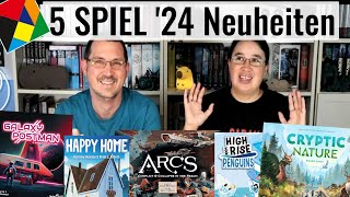 5 Brettspiel Neuheiten vor der SPIEL 24 gespielt  Arcs Galaxy Postman Cryptic Nature Happy Home [upl. by Oettam]