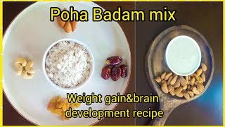 weight gain ampbrain development recipe for 1year babies poha badam mix poha recipes baby food [upl. by Llert990]