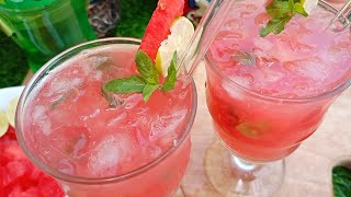 Summer Refreshing Watermelon Drink  Watermelon Mojito  watermelon drink  summer Mocktails  ASMR [upl. by Lund]