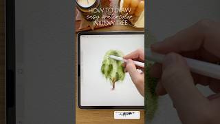 Easy Watercolor Let’s Draw a Willow Tree in Procreate ✏️🌳 procreate painting watercolor [upl. by Luht54]