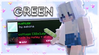 the best GREEN texture packs  solo bedwars commentary [upl. by Oiratno]