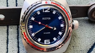 VOSTOK amphibian 2209 tonneaubarrel type ChistopolCollectible Watch WOSTOK 18 jewels Scuba Diver [upl. by Aliehc]