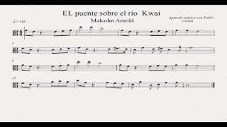 EL PUENTE SOBRE EL RÍO KWAI Viola partitura con playback [upl. by Carvey]