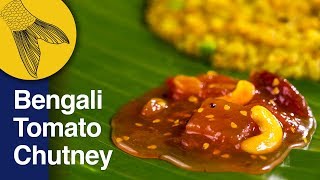 Tomato Chutney Recipe Bengali Style–Khejur Amsotto Tomato Chatni–SweetSour Bengali Chutney Recipe [upl. by Aihsilef]