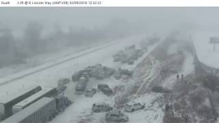 Deadly 70car pileup in Iowa caught on camera [upl. by Ycinuq]