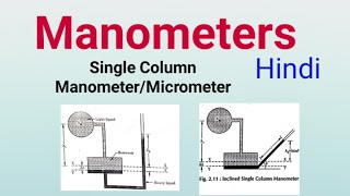 Single column ManometerMicrometers in hindi ll Hydraulic and Pneumatic [upl. by Alesram]