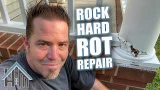 How to rock hard wood repair repair rotted wood Easy [upl. by Swirsky808]