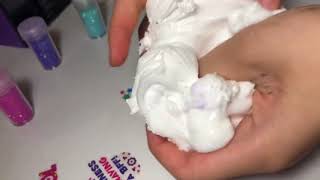 Mixing daiso clay into Slime [upl. by Ollayos]